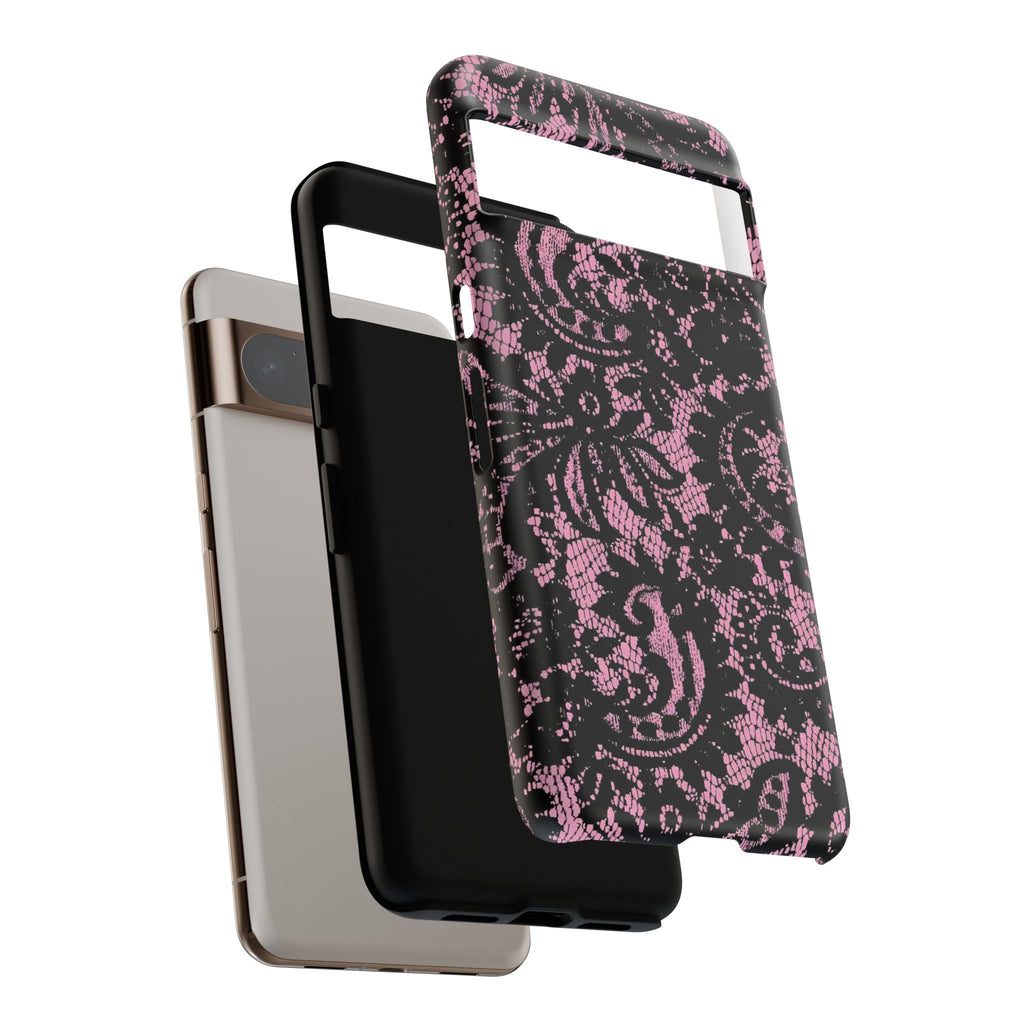 Pink Lace Pattern Tough Phone Case
