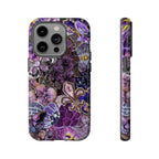 Purple Fleur-de-Lis Floral Tough Phone Case