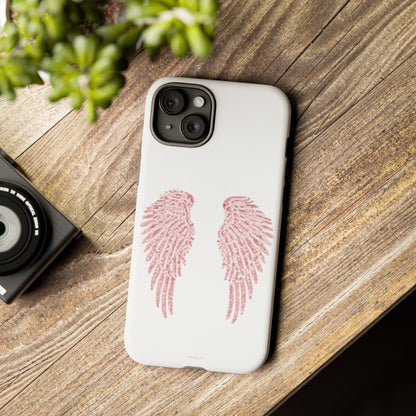 White & Pink Wings Tough Case