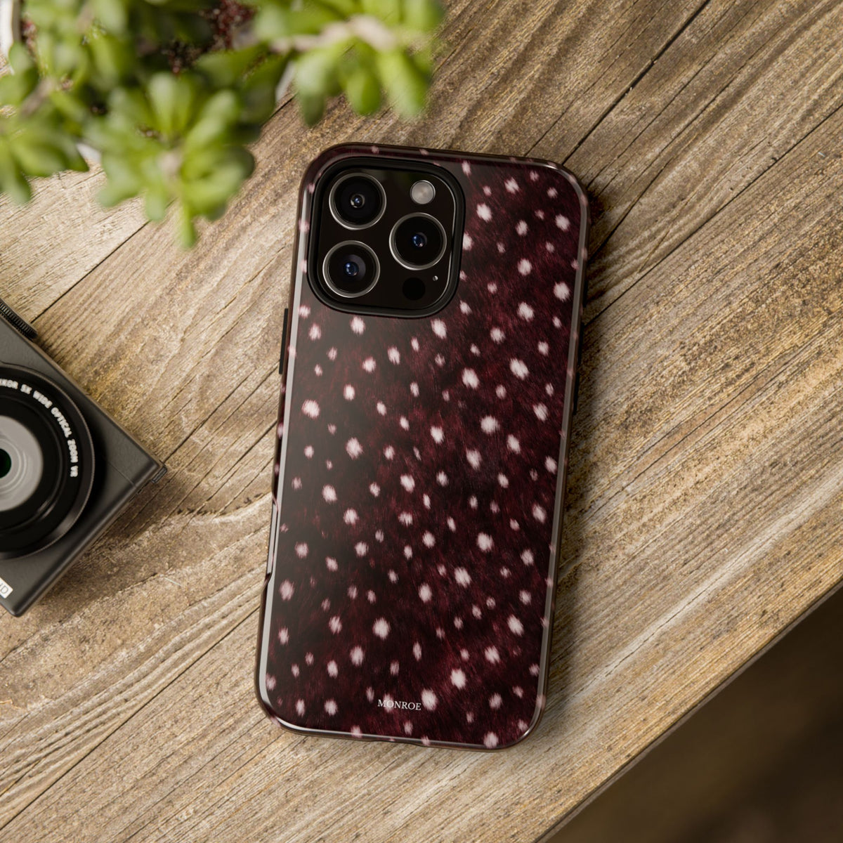 Burgundy Spotted Fur Tough Case