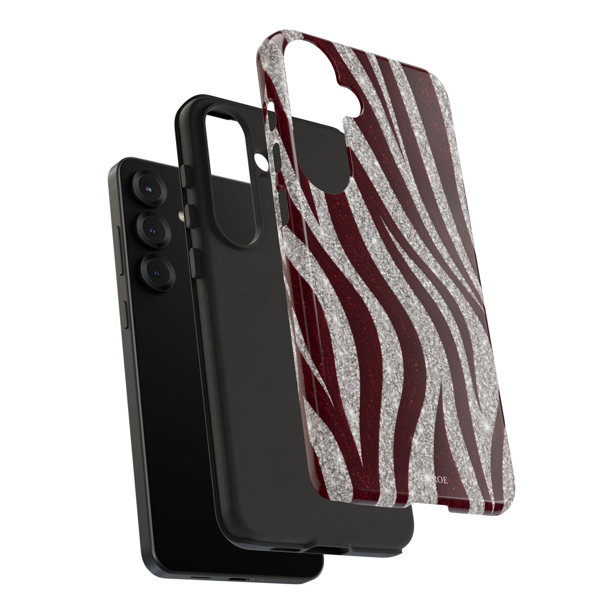 Burgundy Zebra Glitter Tough Case