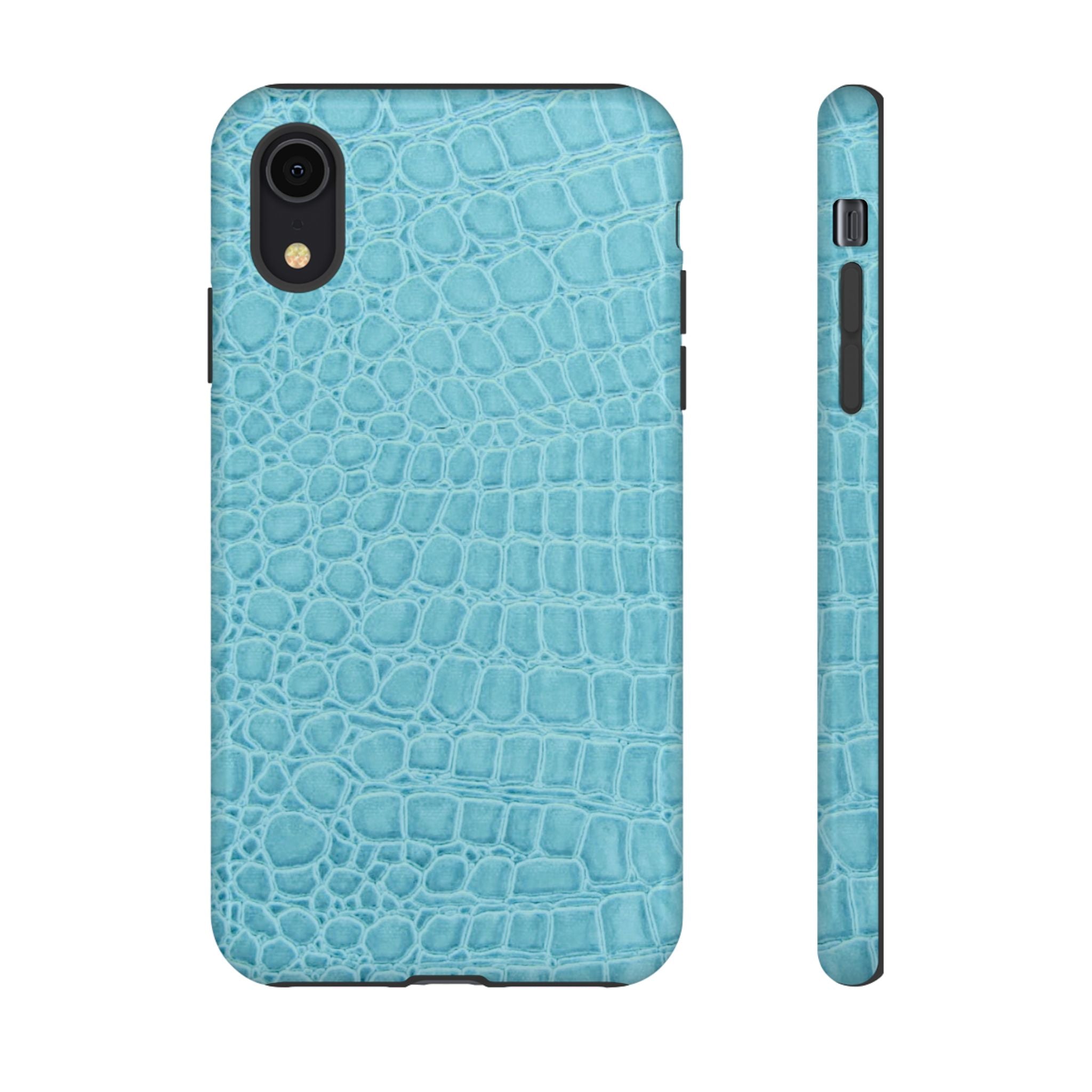 Croc Embossed Turquoise Phone Case