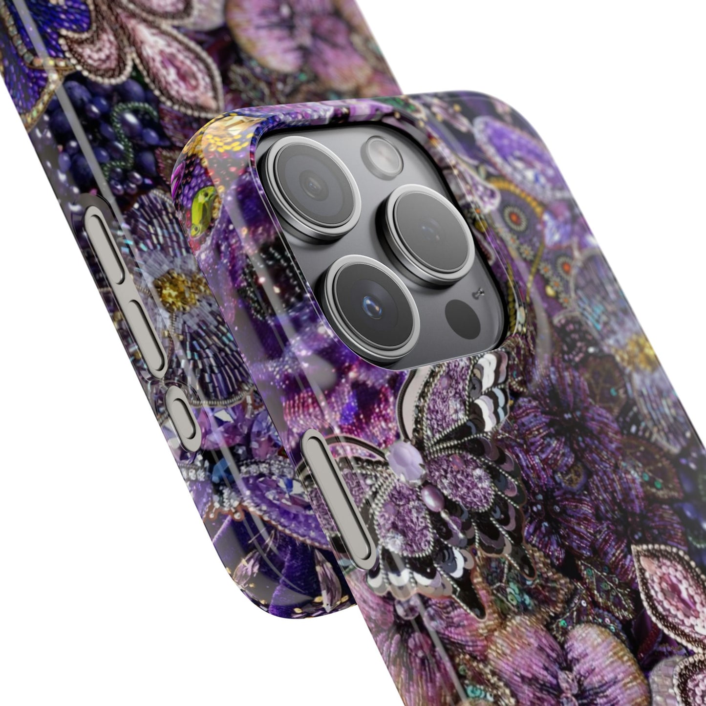 Purple Floral Butterfly Case