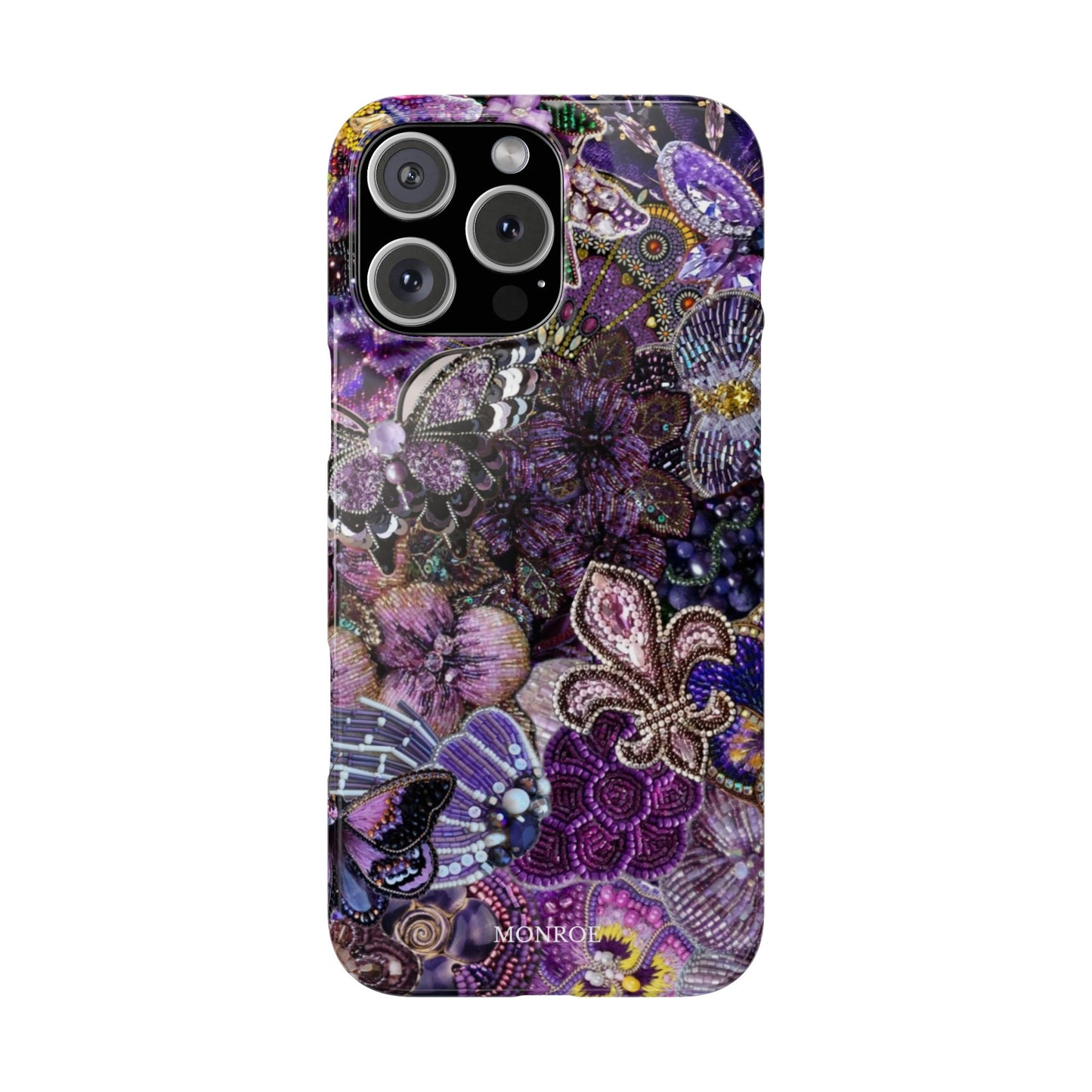 Purple Floral Butterfly Case