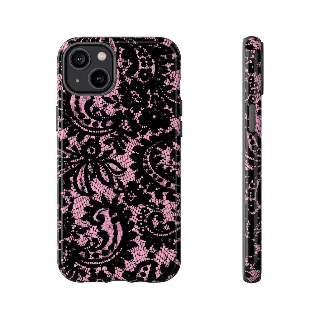 Pink Lace Pattern Tough Phone Case