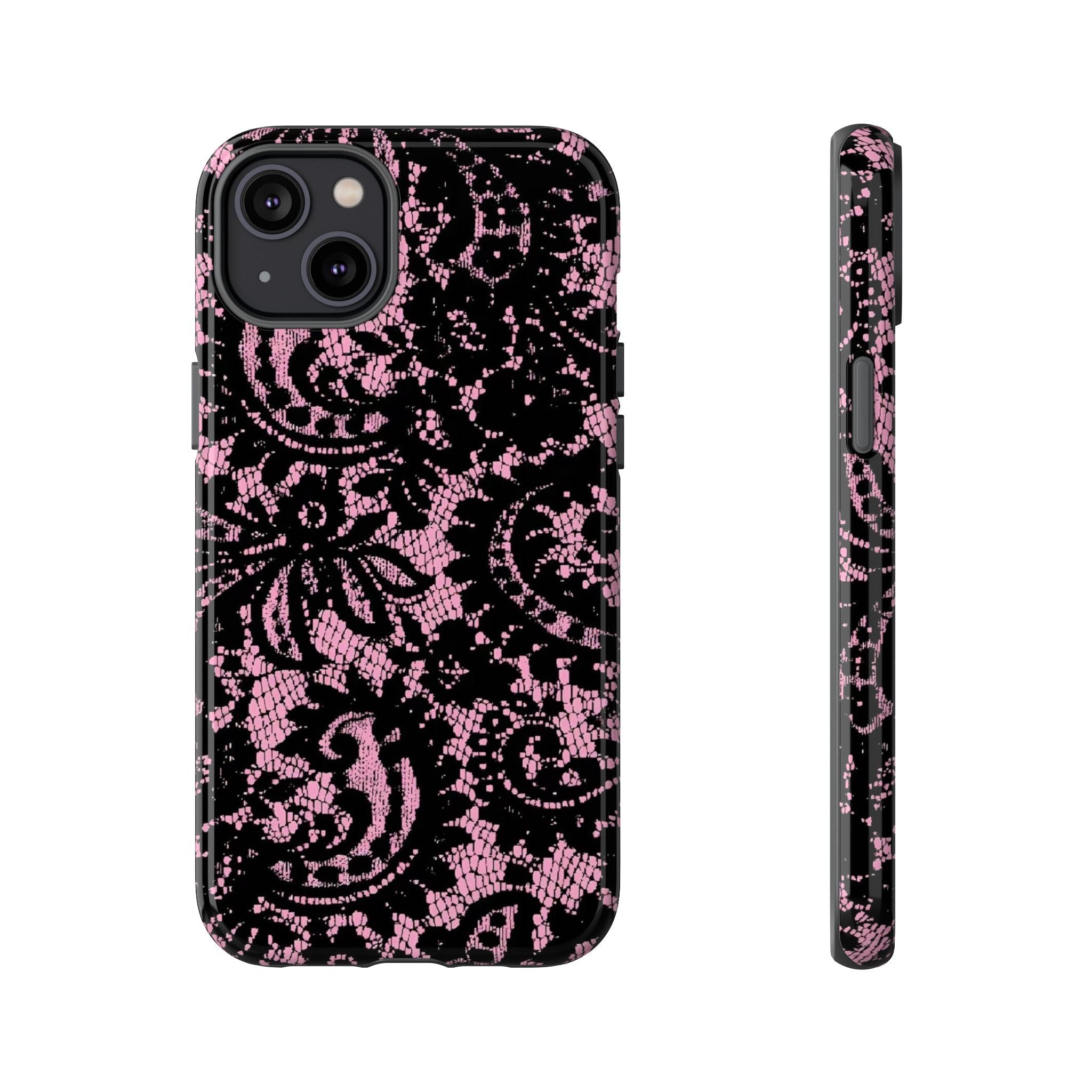 Pink Lace Pattern Tough Phone Case