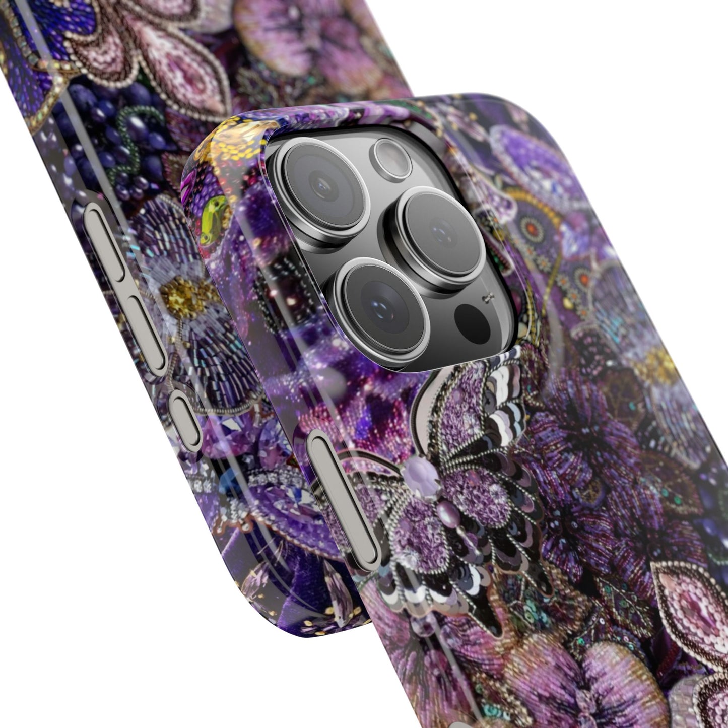 Purple Floral Butterfly Case