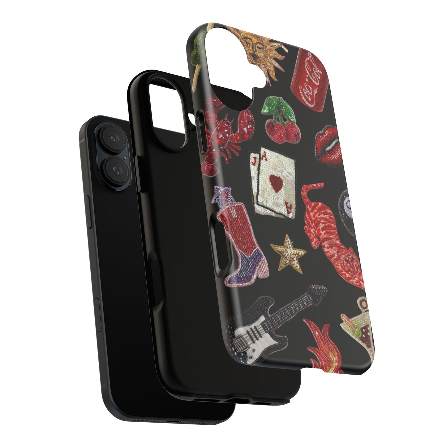 Retro Patch Motif Tough Case