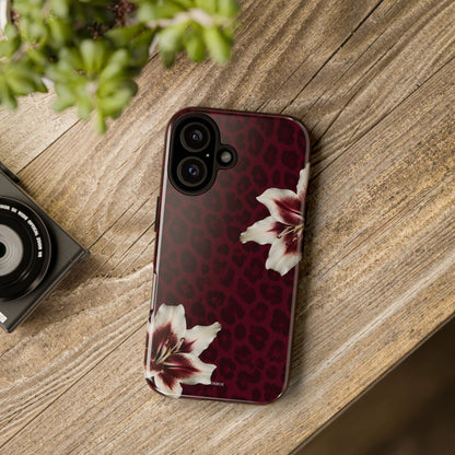 Burgundy Lily Leopard Tough Case