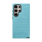 Croc Embossed Turquoise Phone Case