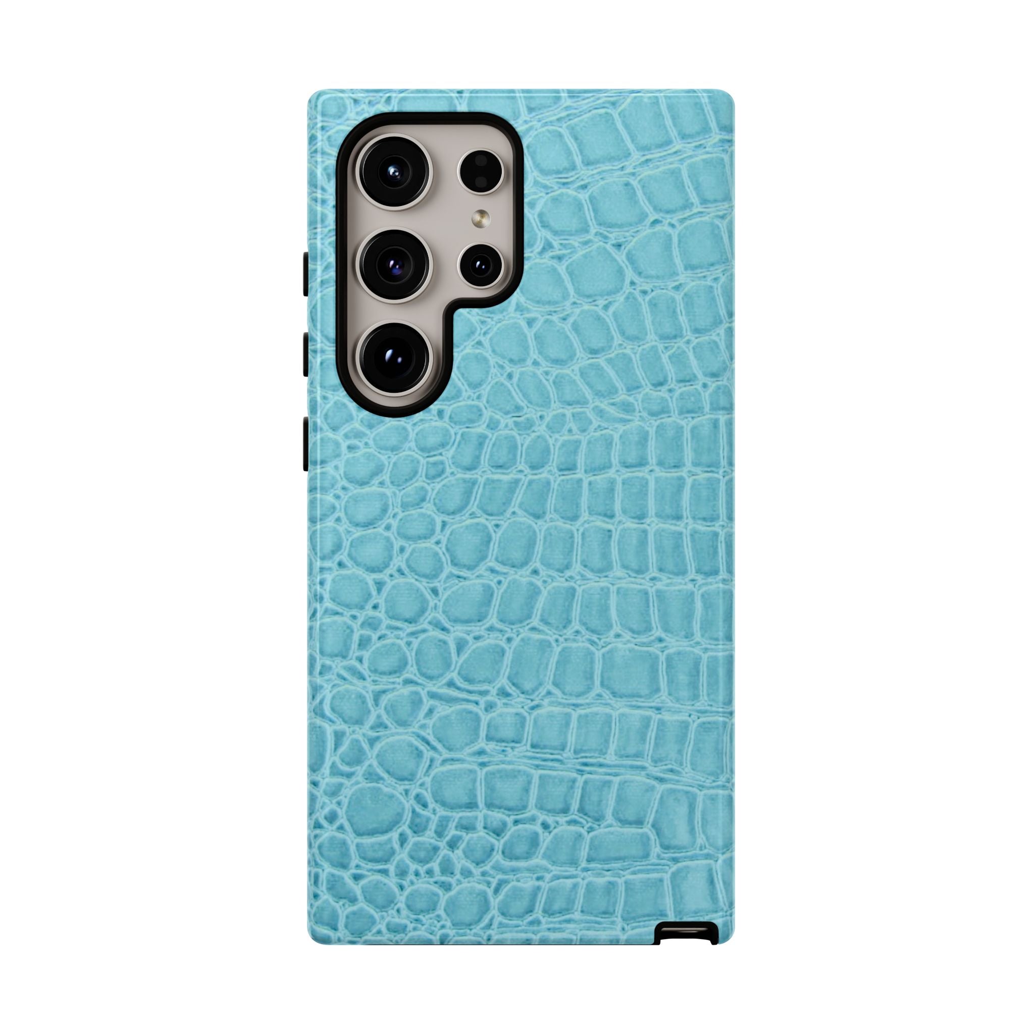 Croc Embossed Turquoise Phone Case