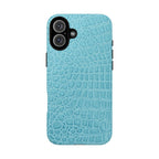 Croc Embossed Turquoise Phone Case