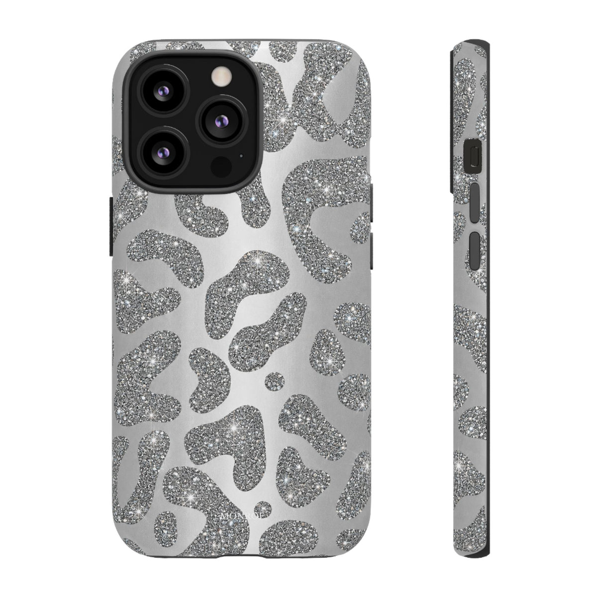 Silver Glitter Leopard Tough Case