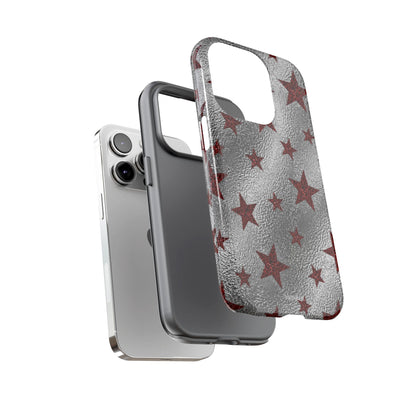 Silver Red Starry Tough Case