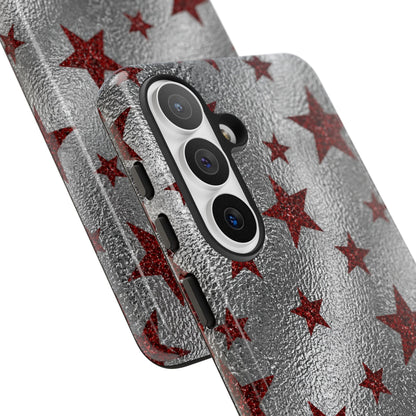 Silver Red Starry Tough Case