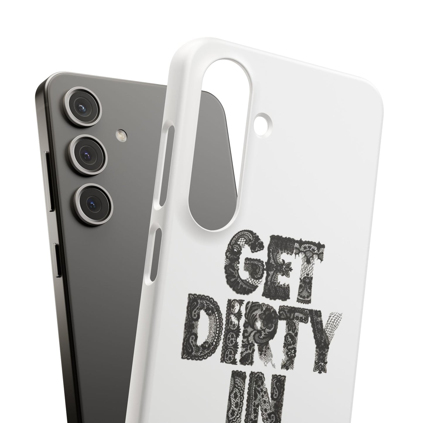 Get Dirty in Paris White Snap Case