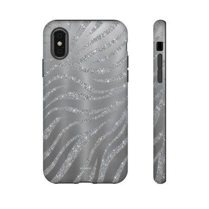 Silver Glitter Zebra Tough Case