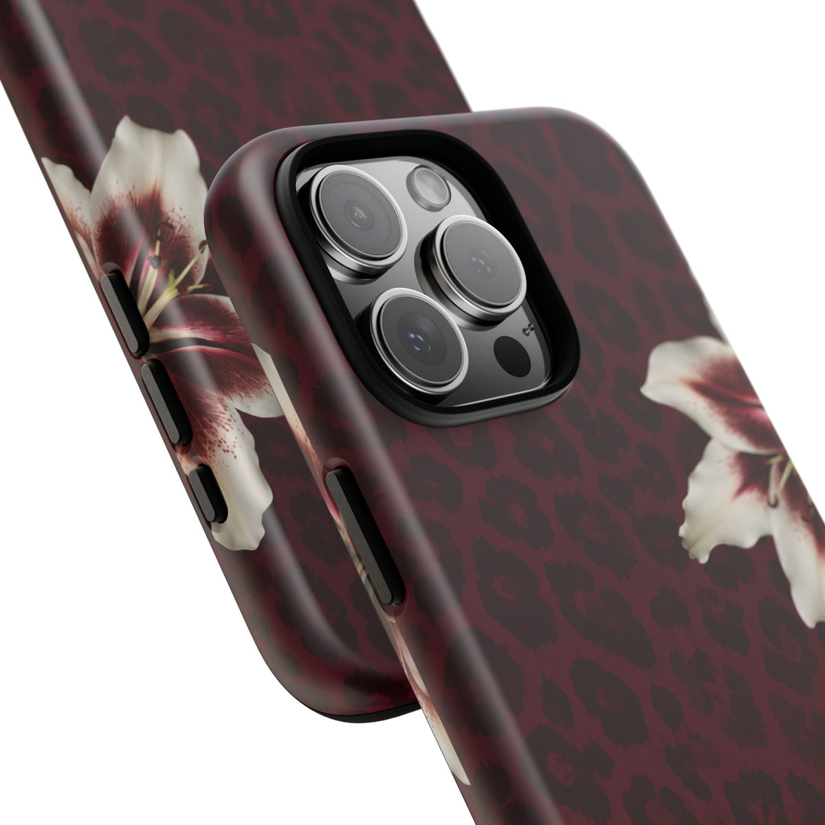 Burgundy Lily Leopard Tough Case