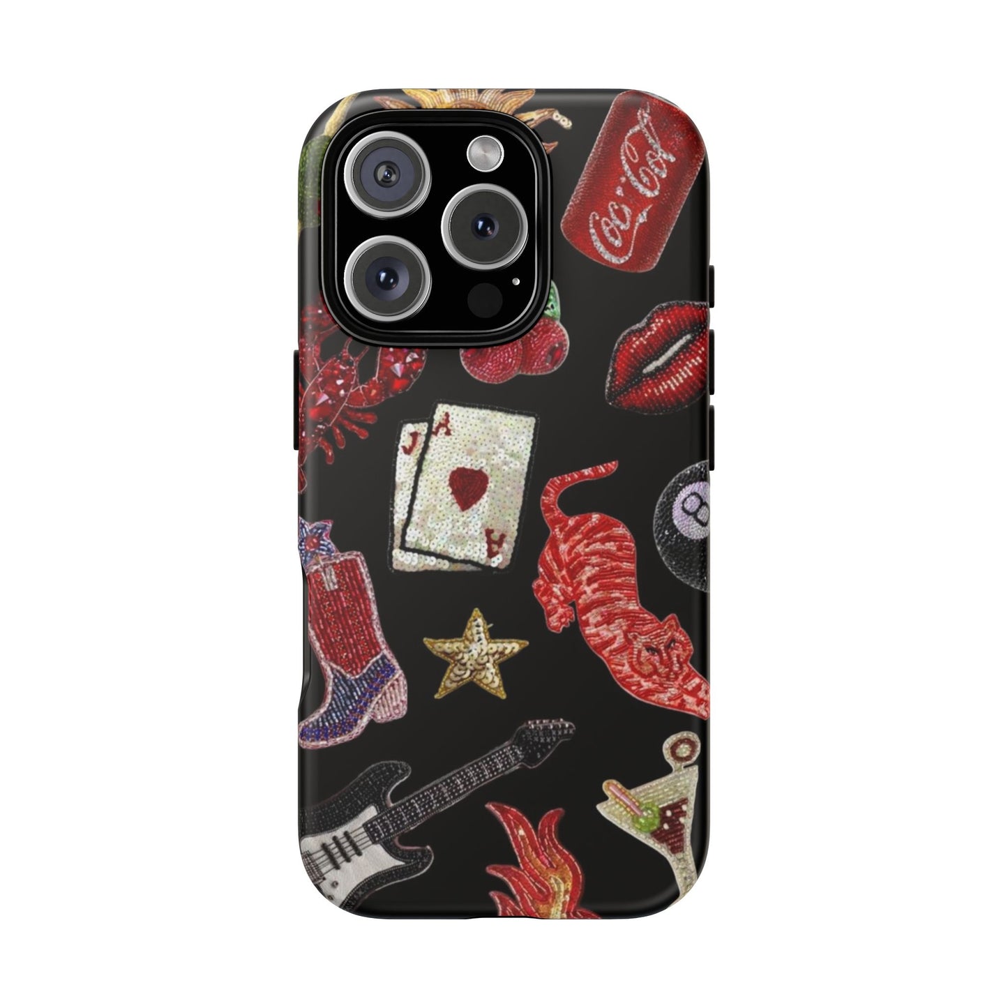 Retro Patch Motif Tough Case