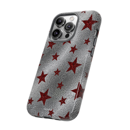 Silver Red Starry Tough Case