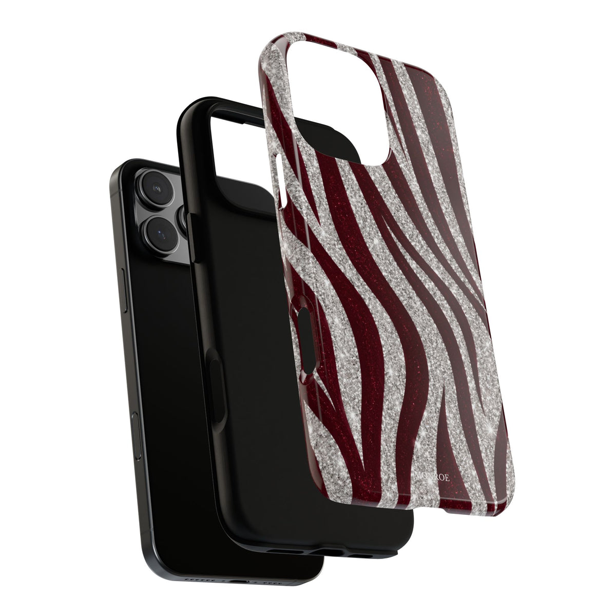 Burgundy Zebra Glitter Tough Case