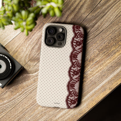 Burgundy Lace Edge Tough Case