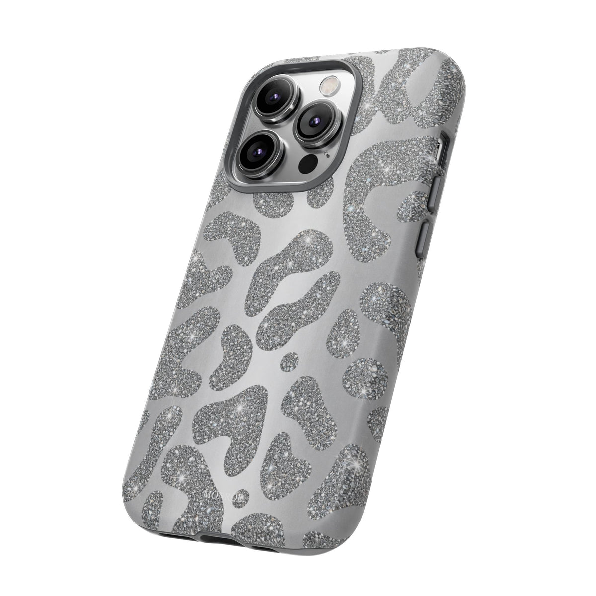 Silver Glitter Leopard Tough Case