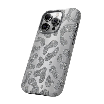Silver Glitter Leopard Tough Case