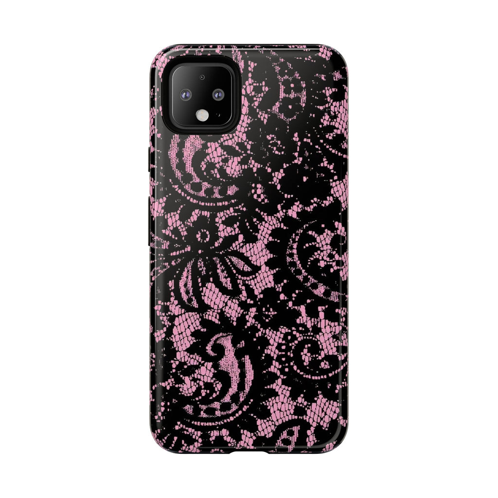 Pink Lace Pattern Tough Phone Case