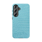 Croc Embossed Turquoise Phone Case