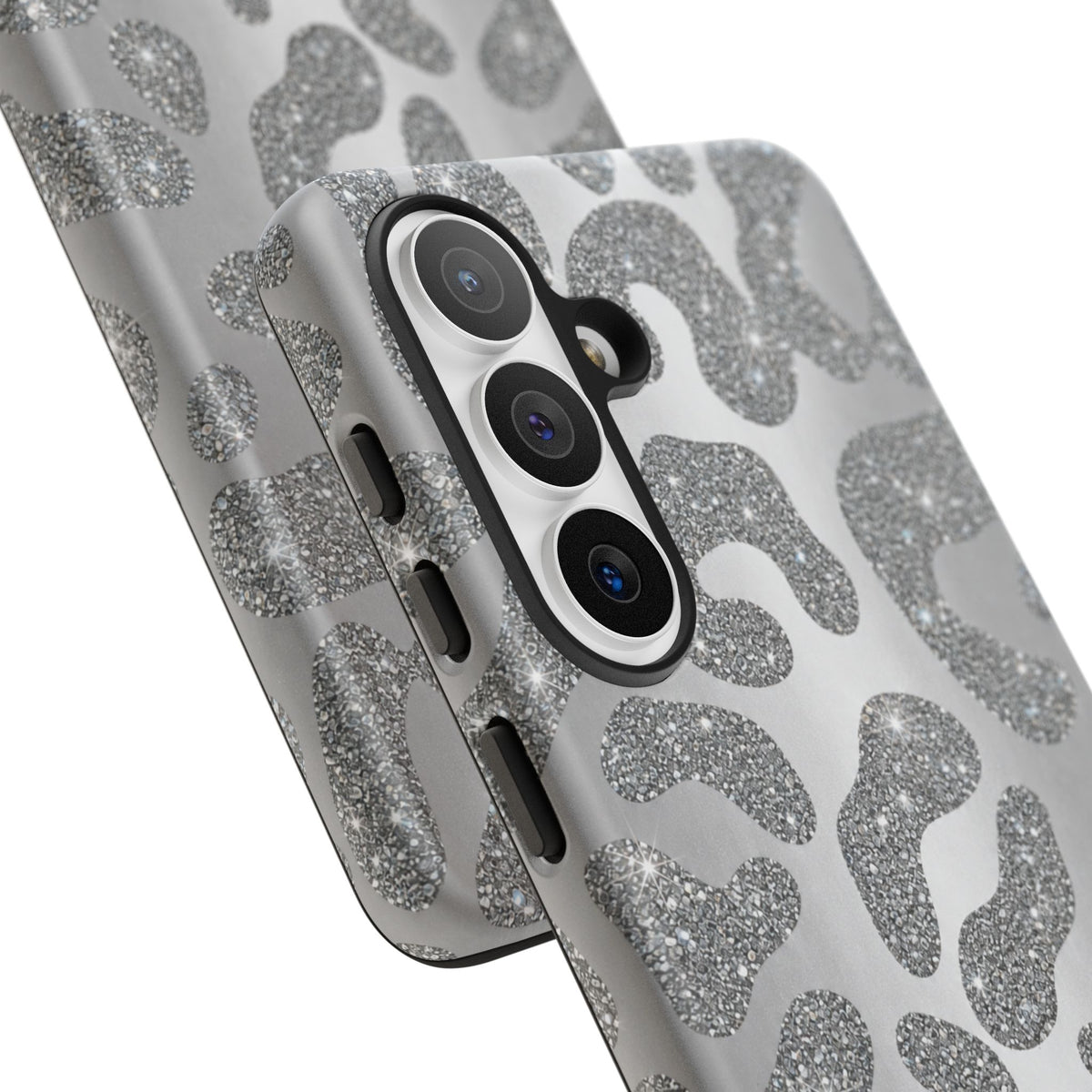 Silver Glitter Leopard Tough Case