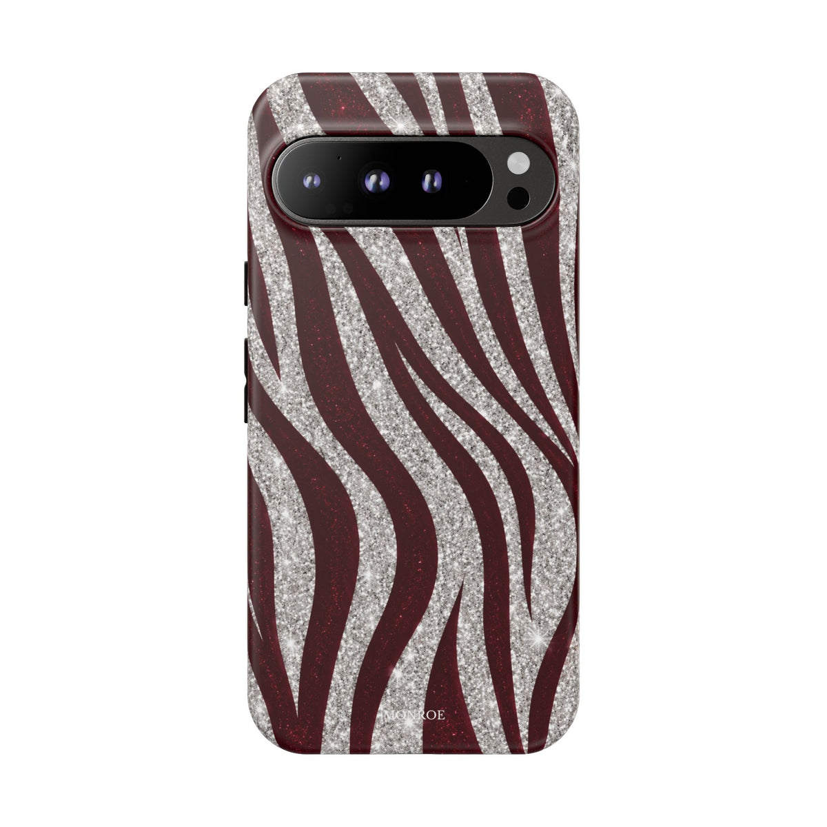 Burgundy Zebra Glitter Tough Case