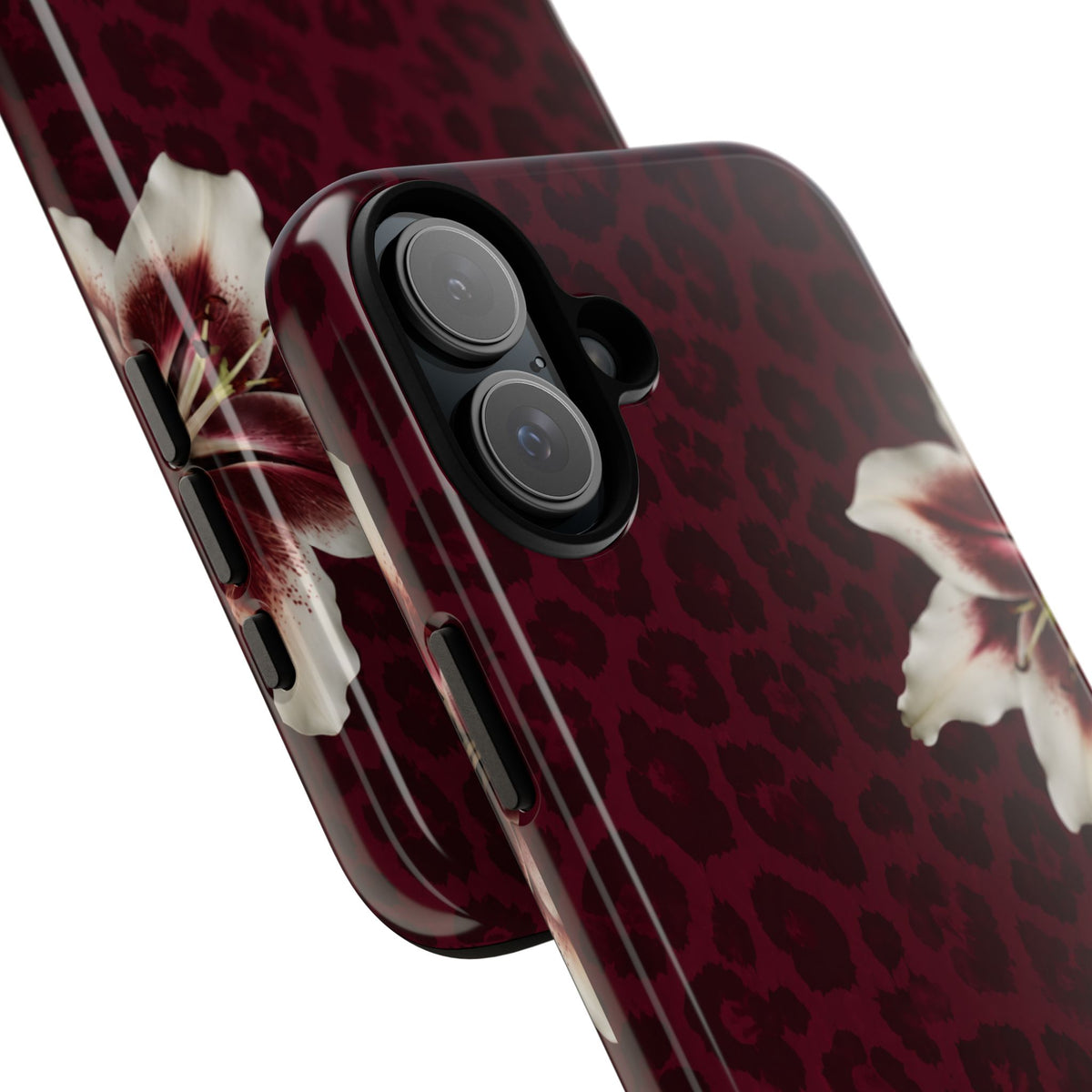 Burgundy Lily Leopard Tough Case