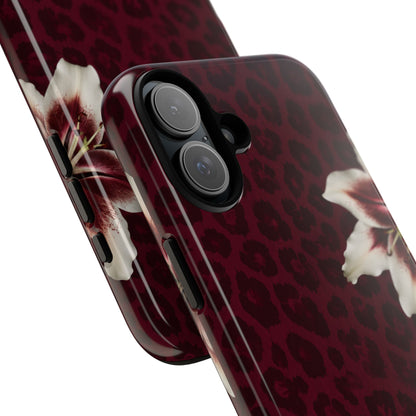 Burgundy Lily Leopard Tough Case