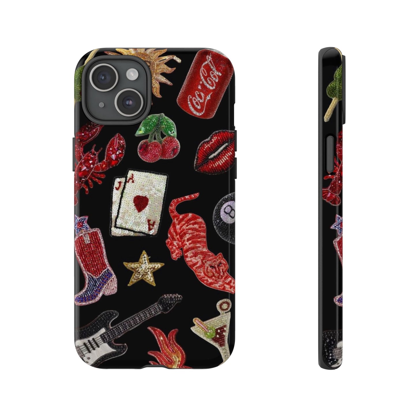 Retro Patch Motif Tough Case