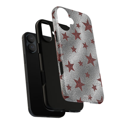 Silver Red Starry Tough Case