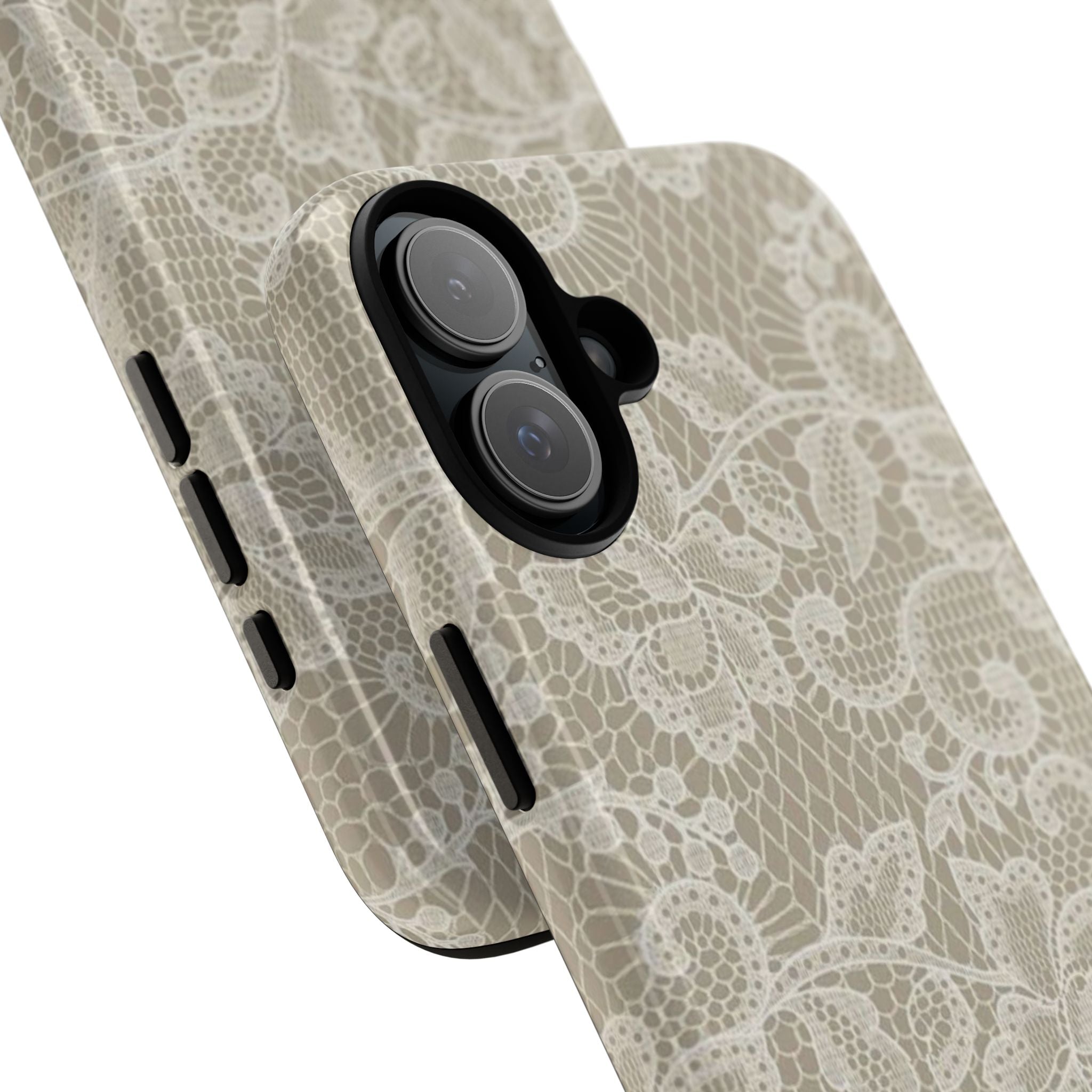 White Lace Pattern Tough Phone Case