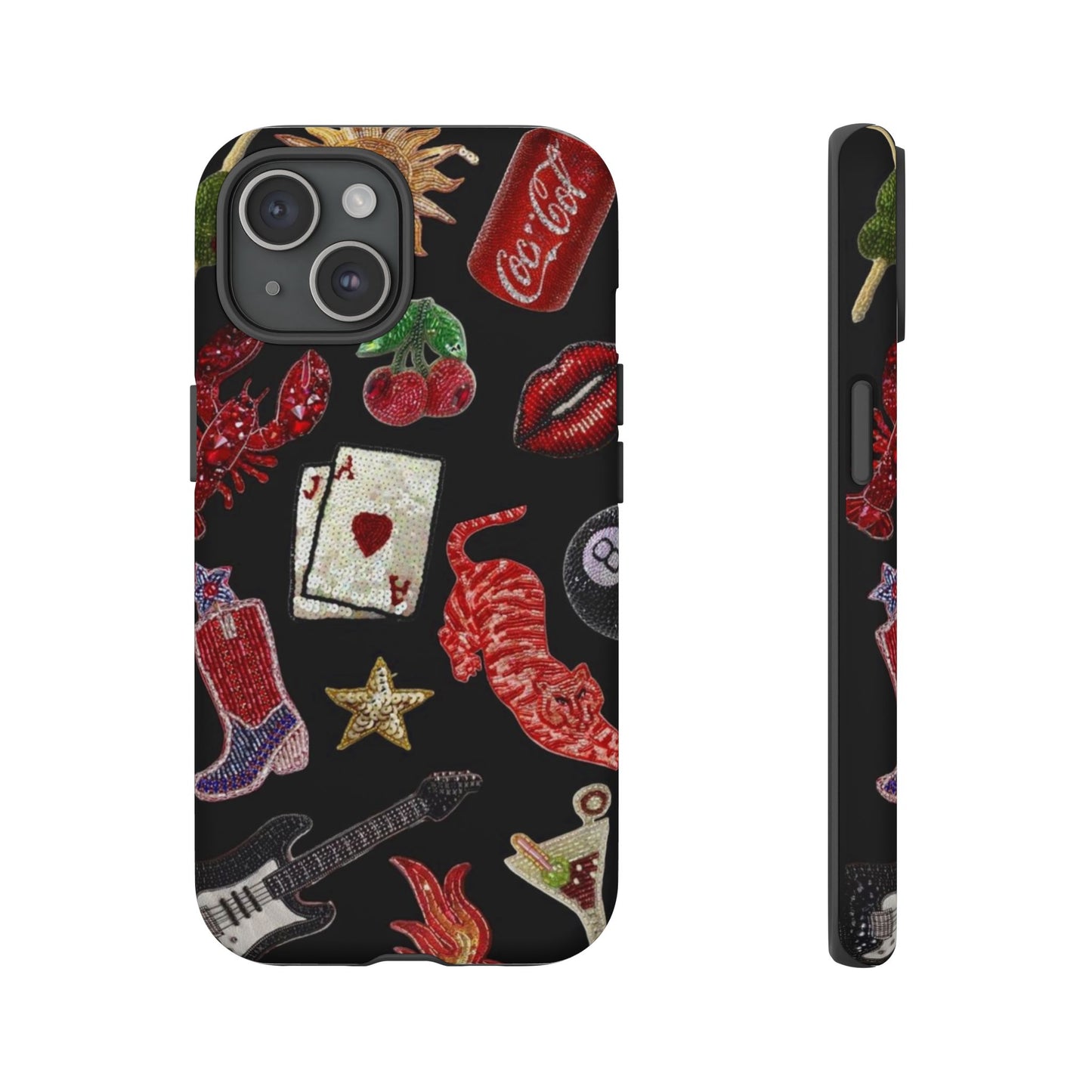 Retro Patch Motif Tough Case