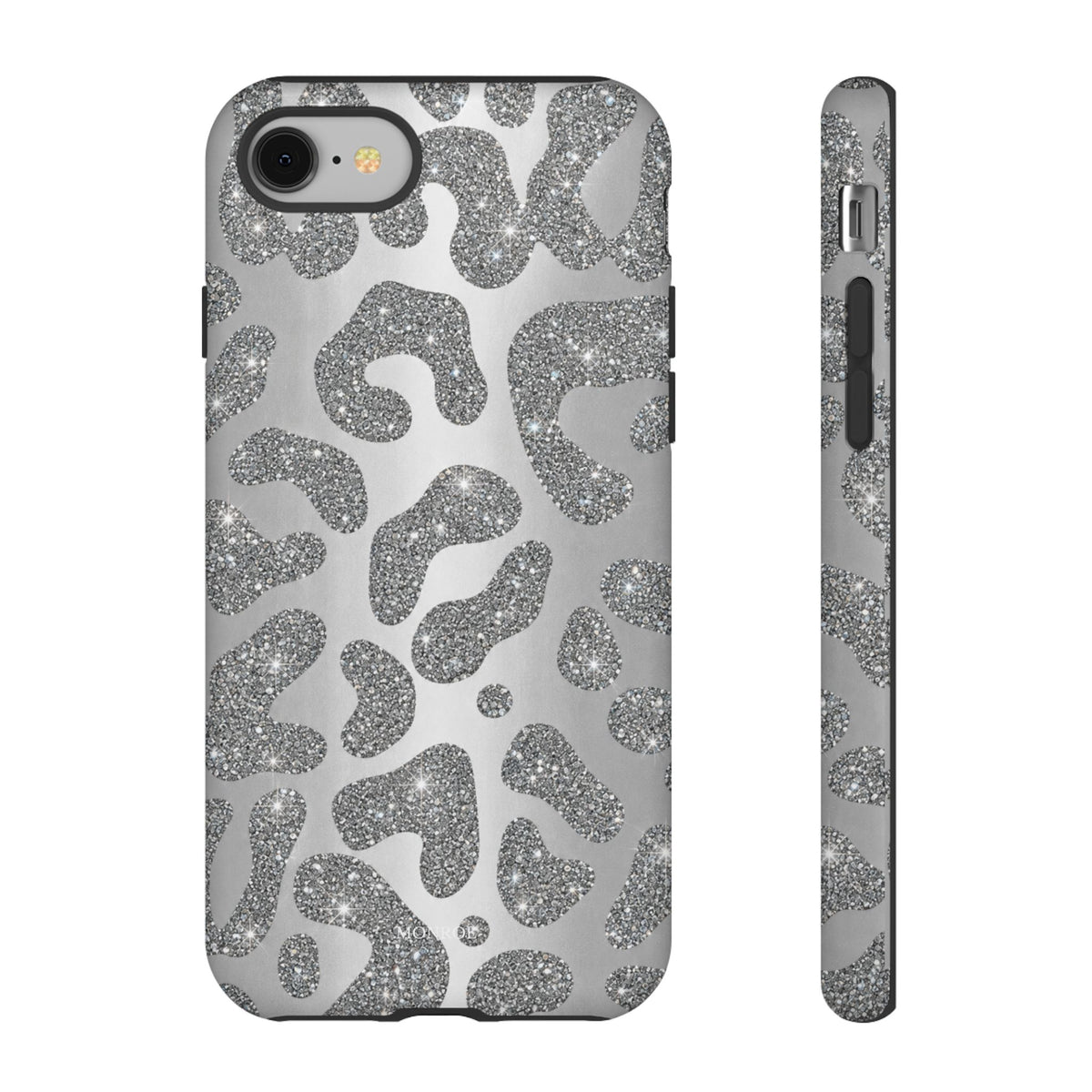 Silver Glitter Leopard Tough Case
