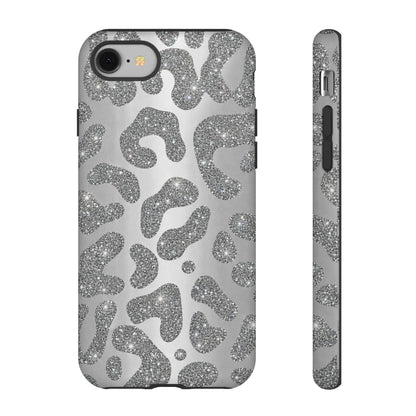 Silver Glitter Leopard Tough Case