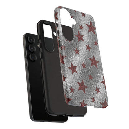 Silver Red Starry Tough Case
