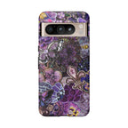 Purple Fleur-de-Lis Floral Tough Phone Case