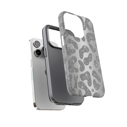 Silver Glitter Leopard Tough Case