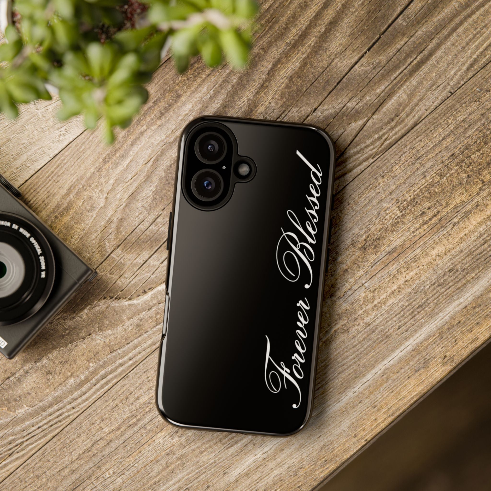 "Forever Blessed" Black Phone Cover
