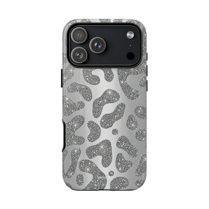 Silver Glitter Leopard Tough Case