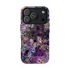 Purple Fleur-de-Lis Floral Tough Phone Case