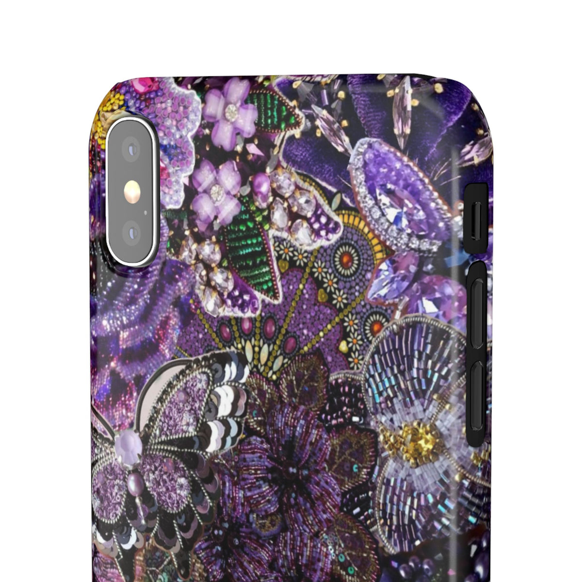 Purple Floral Butterfly Case