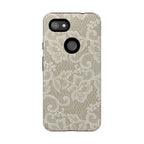 White Lace Pattern Tough Phone Case