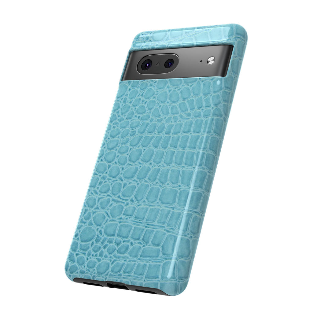 Croc Embossed Turquoise Phone Case
