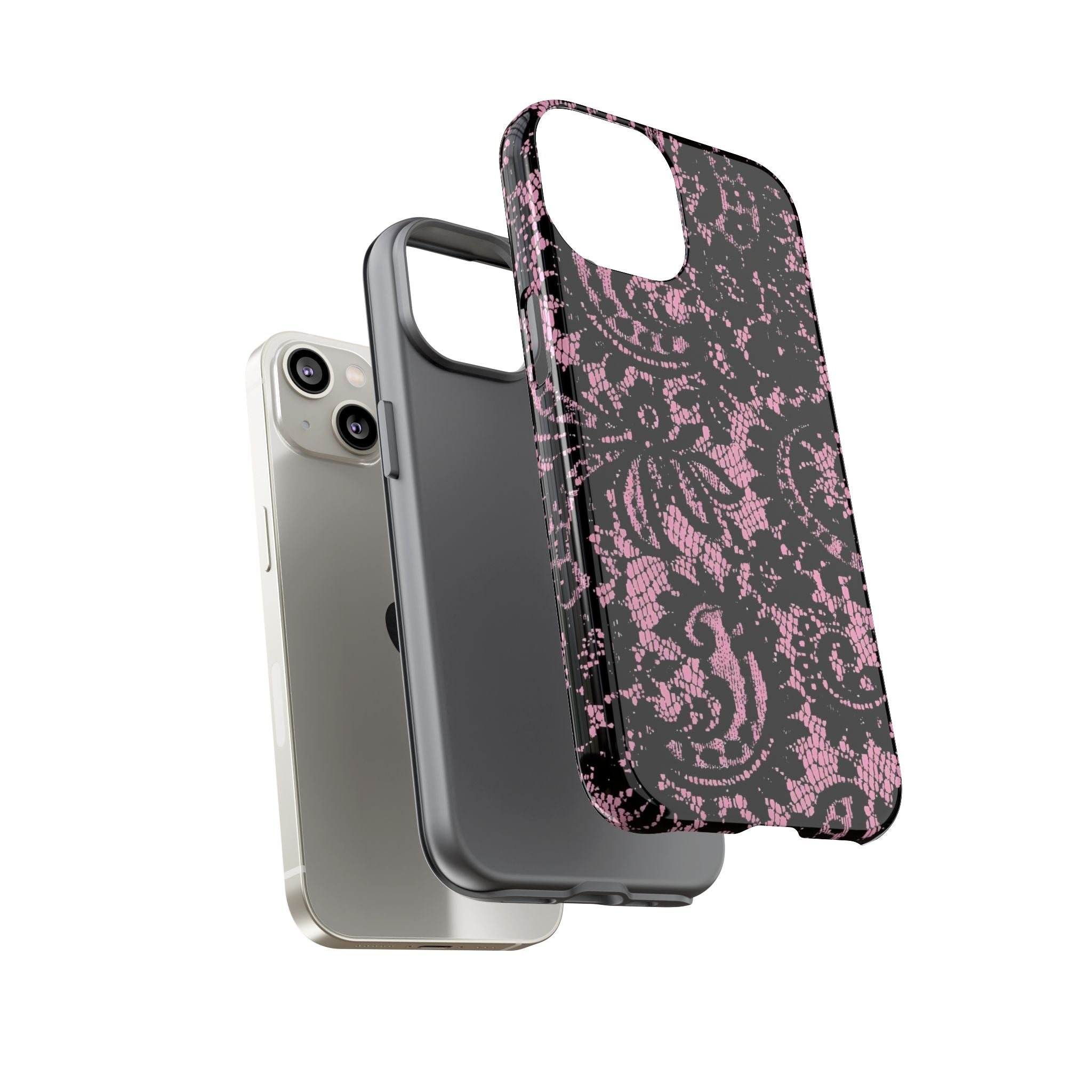 Pink Lace Pattern Tough Phone Case